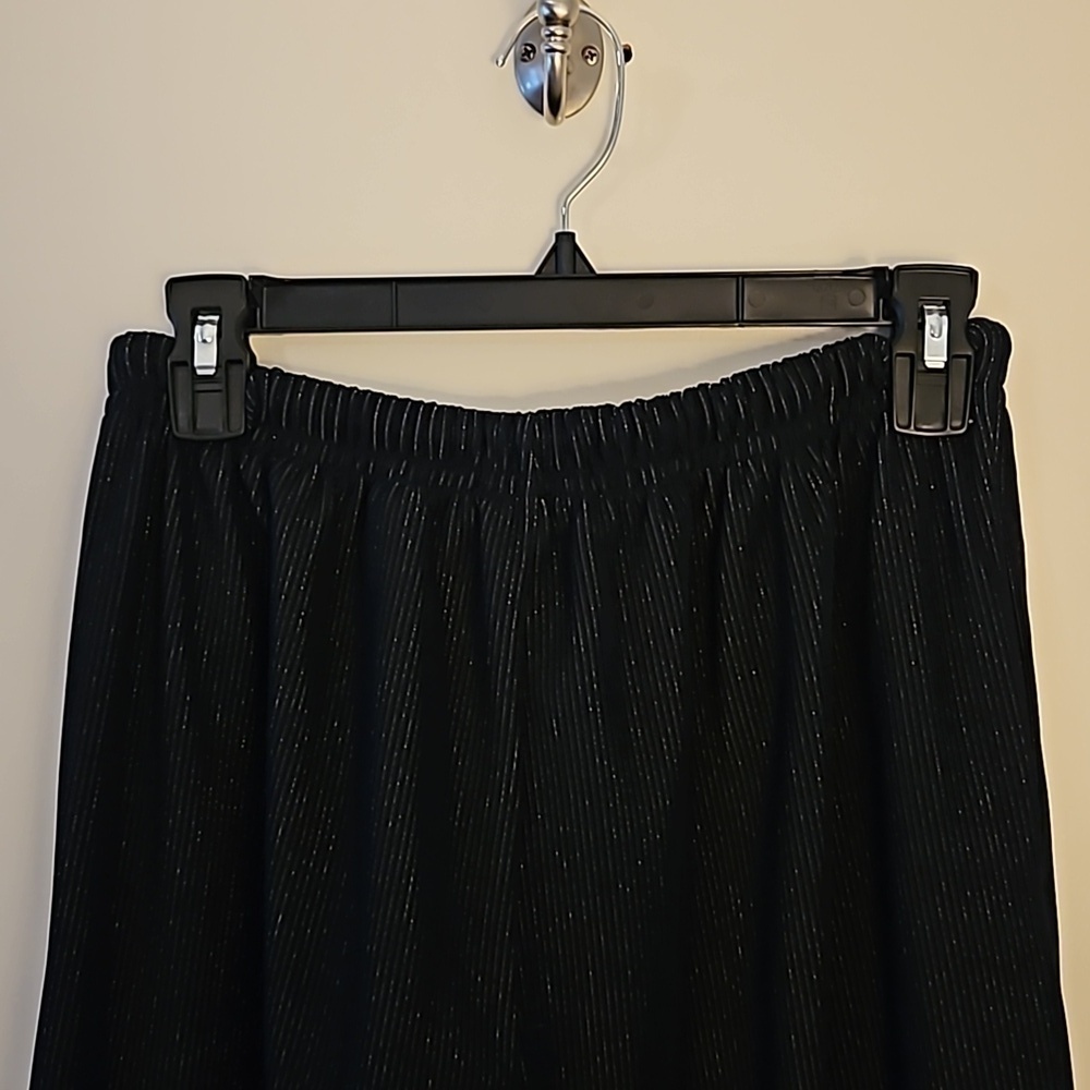 VTG BLAST 1990s Black Metallic Gold Drawstring Elastic High Waist Pants - Picture 9 of 10